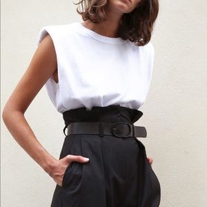 Frankie Shop EVA PADDED SHOULDER MUSCLE T-SHIRT